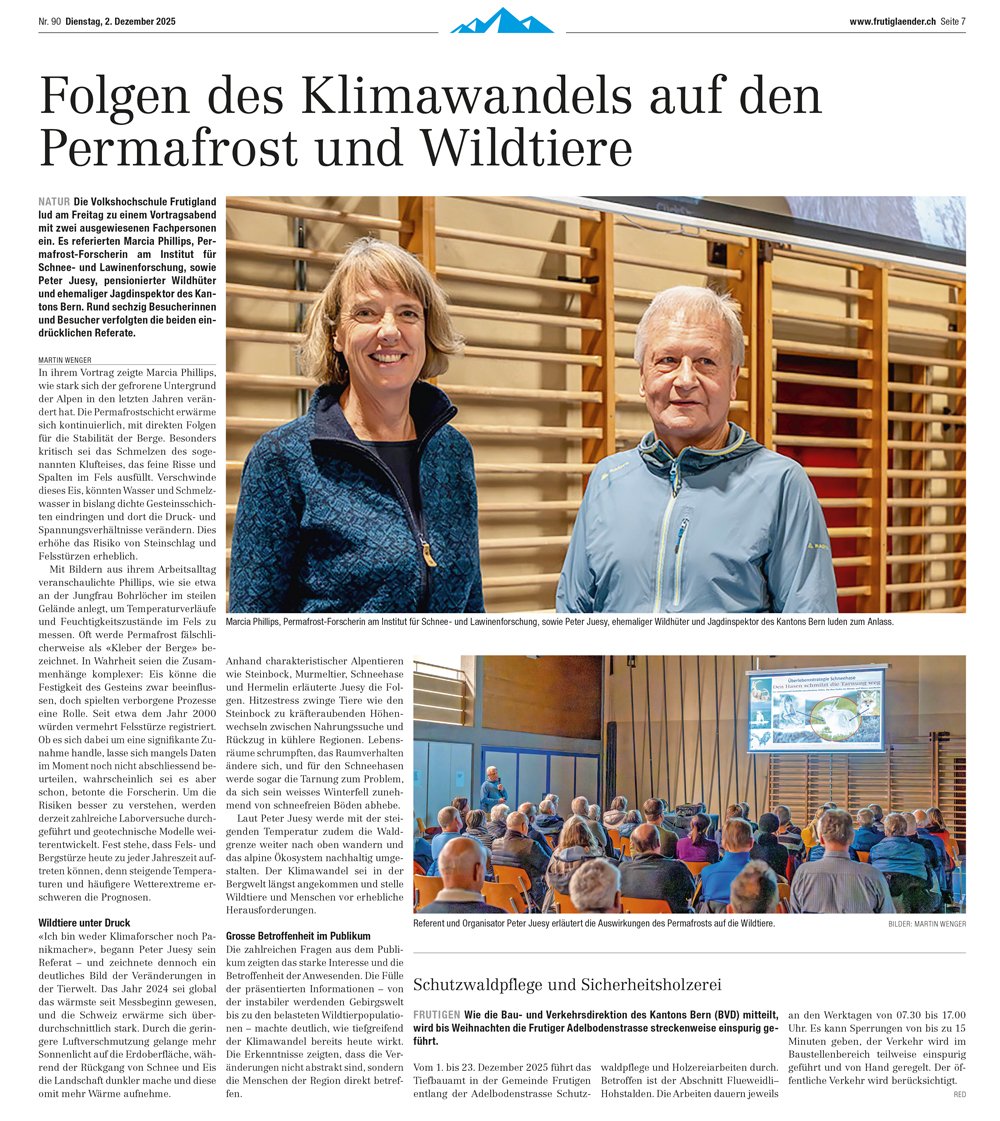 Vortrag Klimawandel – Permafrost und Wildtiere